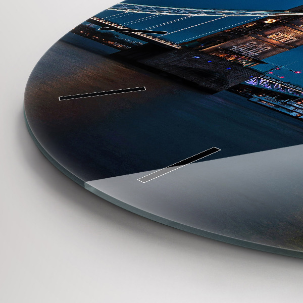 Reloj de pared redondo Tower Bridge Londres de noche