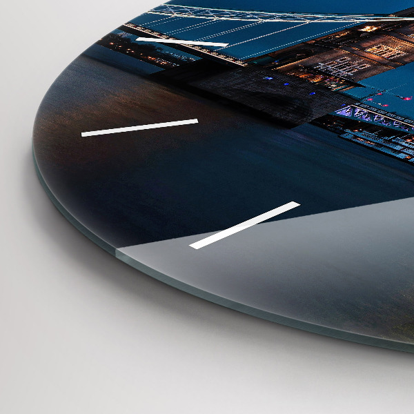 Reloj de pared redondo Tower Bridge Londres de noche