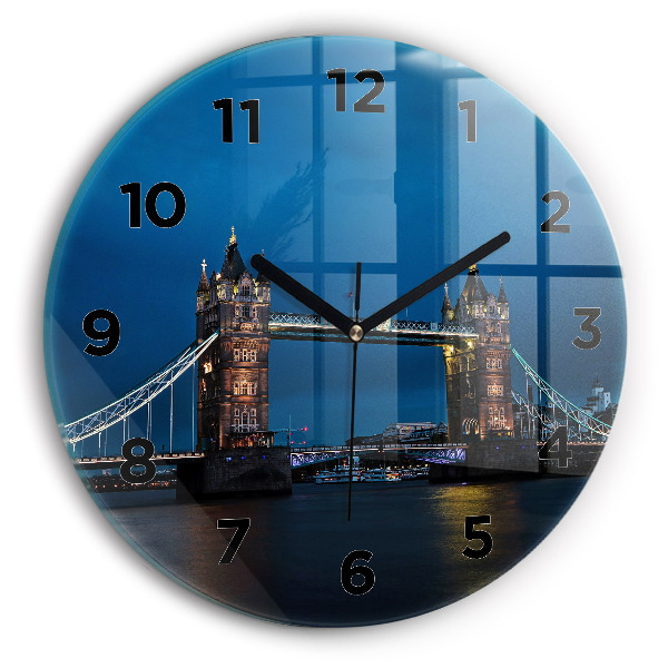 Reloj de pared redondo Tower Bridge Londres de noche
