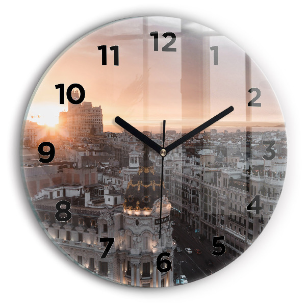 Reloj de pared redondo Ciudades al atardecer