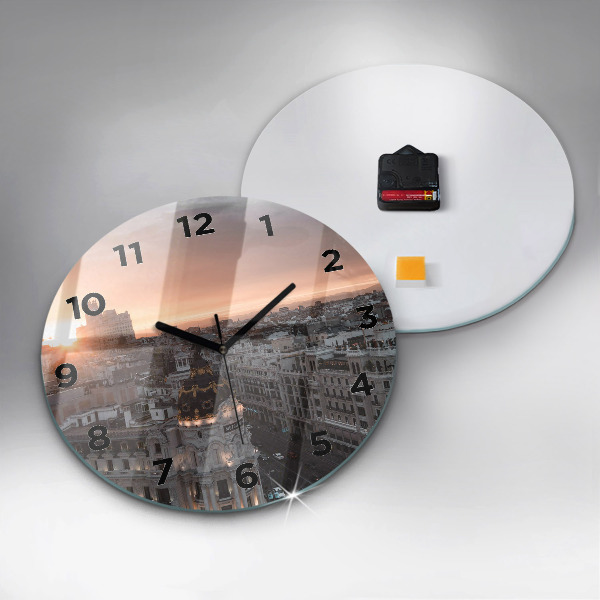 Reloj de pared redondo Ciudades al atardecer