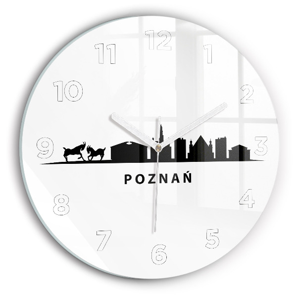 Reloj de pared redondo Gráfico del horizonte de Poznan