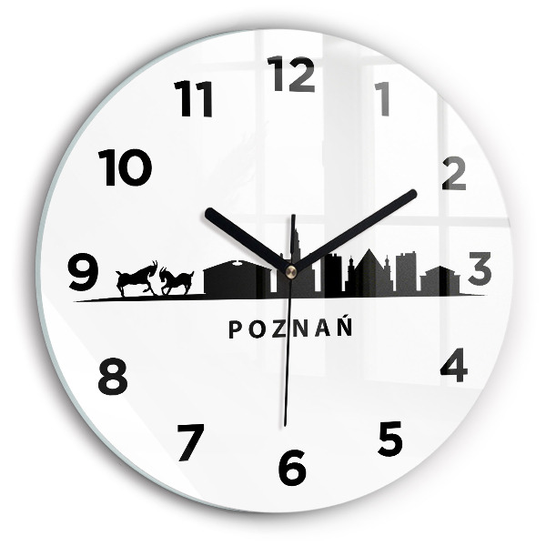 Reloj de pared redondo Gráfico del horizonte de Poznan