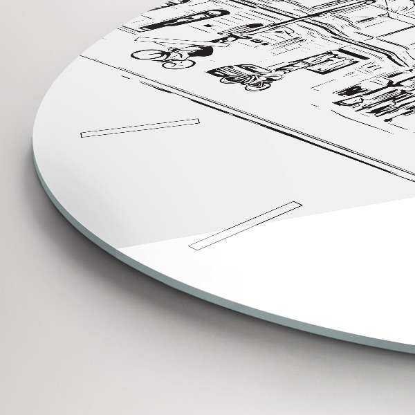 Reloj de cristal redondo Ilustración de la ciudad de Poznan