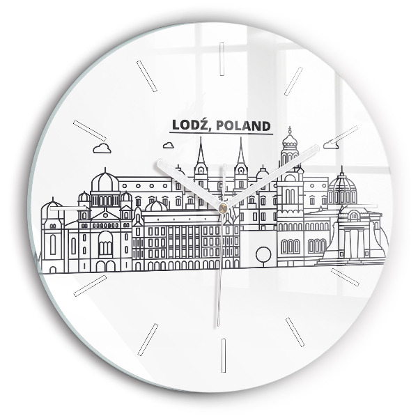Reloj redondo pared Łódź arquitectura panorama