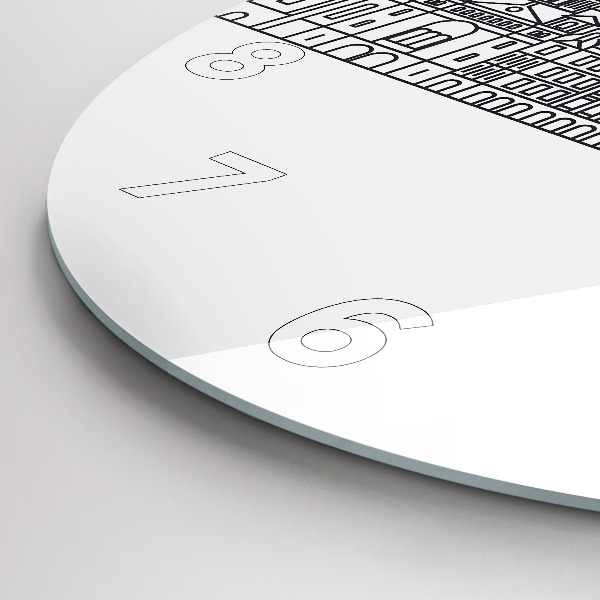 Reloj redondo pared Łódź arquitectura panorama