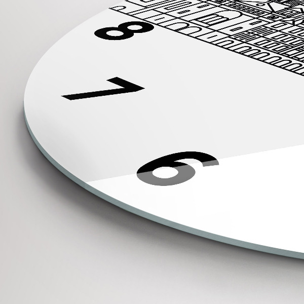 Reloj redondo pared Łódź arquitectura panorama