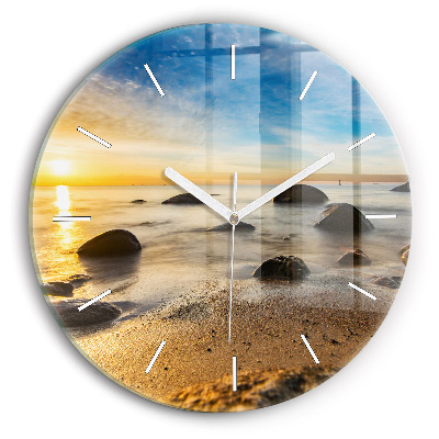 Reloj de cristal redondo Amanecer Mar Báltico