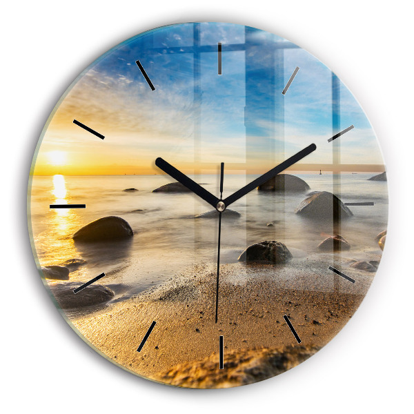 Reloj de cristal redondo Amanecer Mar Báltico