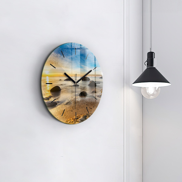 Reloj de cristal redondo Amanecer Mar Báltico