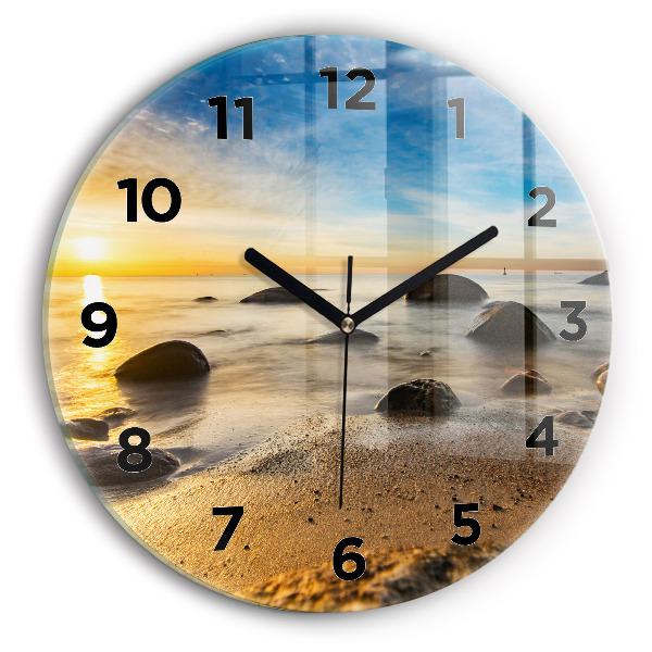 Reloj de cristal redondo Amanecer Mar Báltico