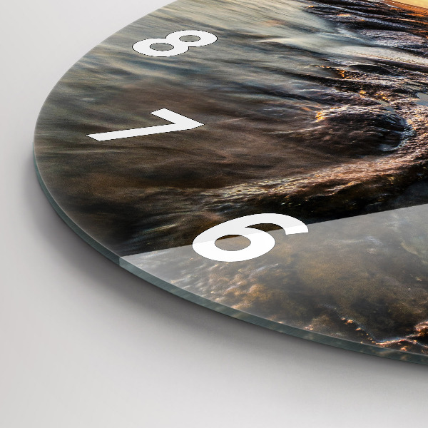 Reloj de cristal redondo Faro y mar Báltico