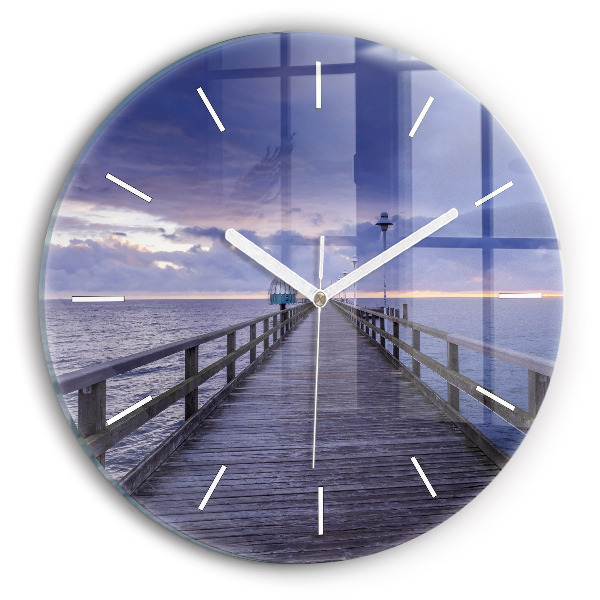 Reloj de cristal redondo Muelle en el mar Báltico