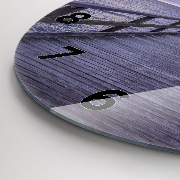 Reloj de cristal redondo Muelle en el mar Báltico