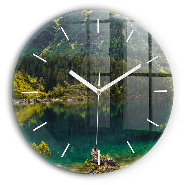 Reloj de pared redondo Morskie Oko en los montes Tatra