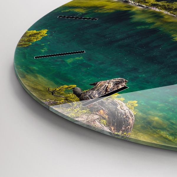 Reloj de pared redondo Morskie Oko en los montes Tatra