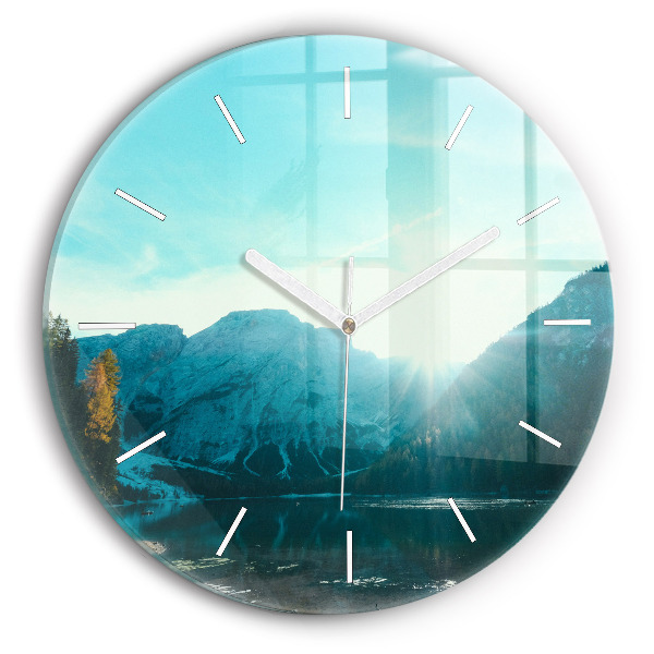 Reloj de pared redondo Montaña y río en Polonia