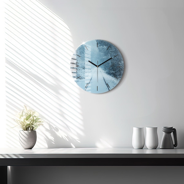 Reloj de cristal redondo Ciervos en las vías