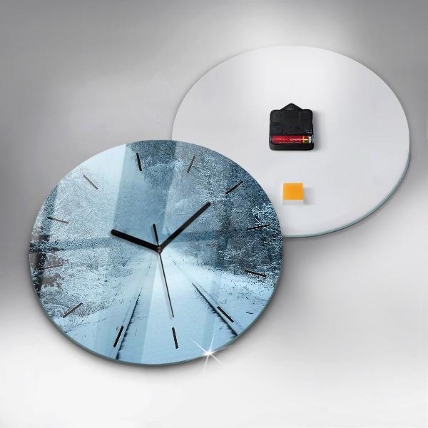 Reloj de cristal redondo Ciervos en las vías
