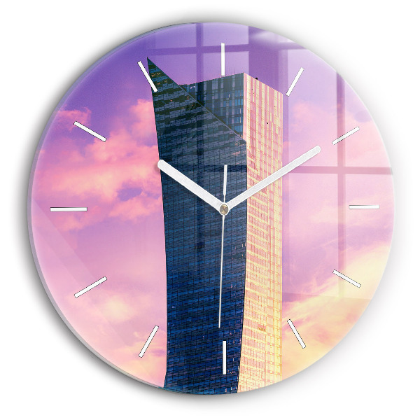 Reloj de cristal redondo Rascacielos en Varsovia