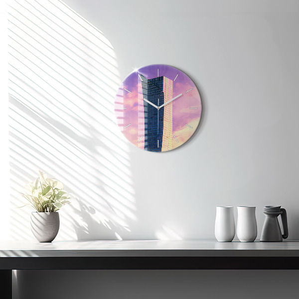 Reloj de cristal redondo Rascacielos en Varsovia