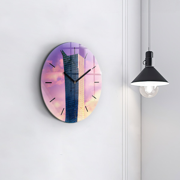 Reloj de cristal redondo Rascacielos en Varsovia