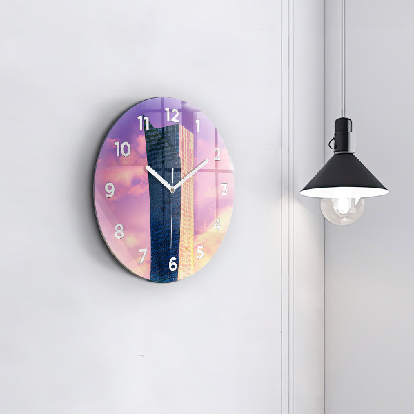 Reloj de cristal redondo Rascacielos en Varsovia