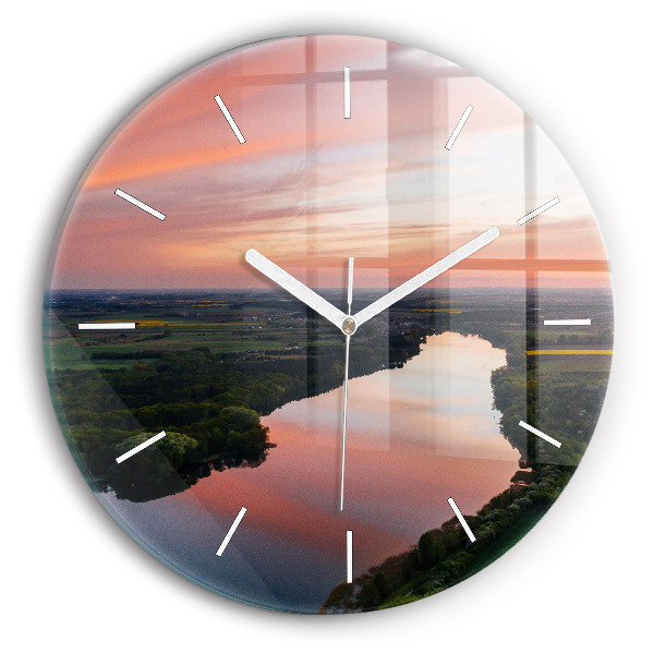 Reloj de pared redondo Lago a vista de pájaro