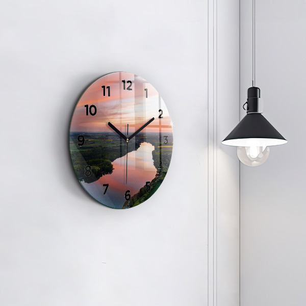 Reloj de pared redondo Lago a vista de pájaro
