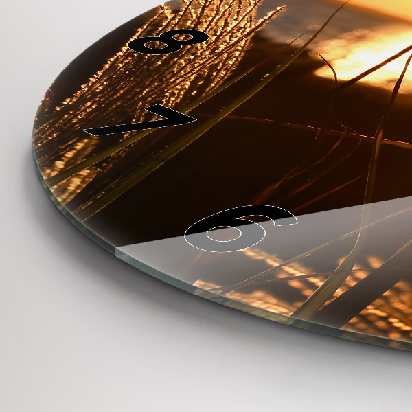 Reloj redondo pared Trigo en la hora dorada