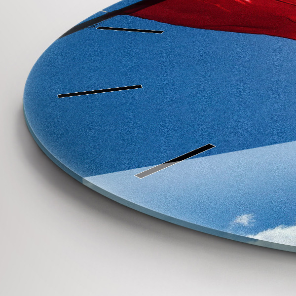 Reloj de pared redondo Bandera polaca contra el cielo