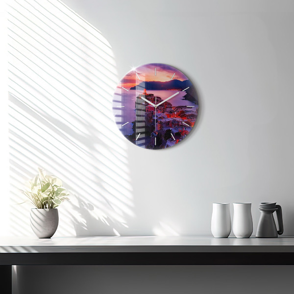 Reloj de cristal redondo Pie de foto