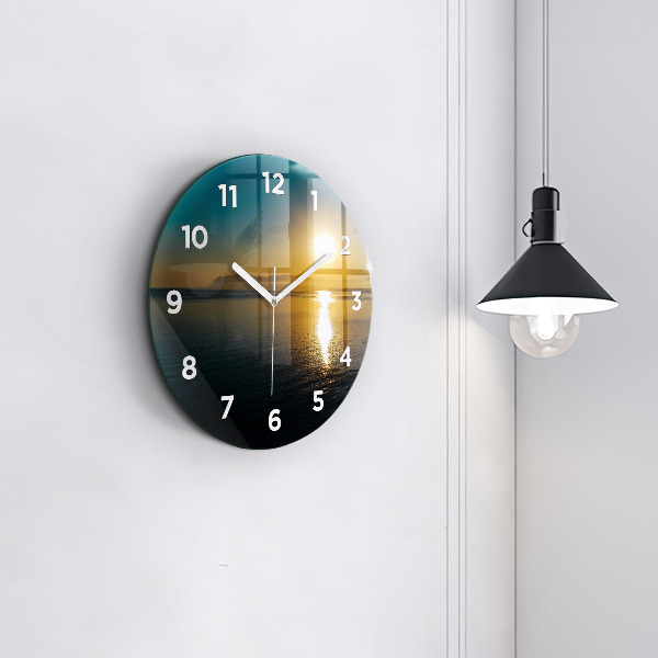 Reloj de pared redondo Paisaje al amanecer