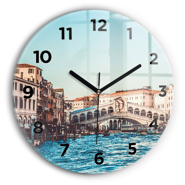Reloj de cristal redondo Puente de Rialto en Venecia
