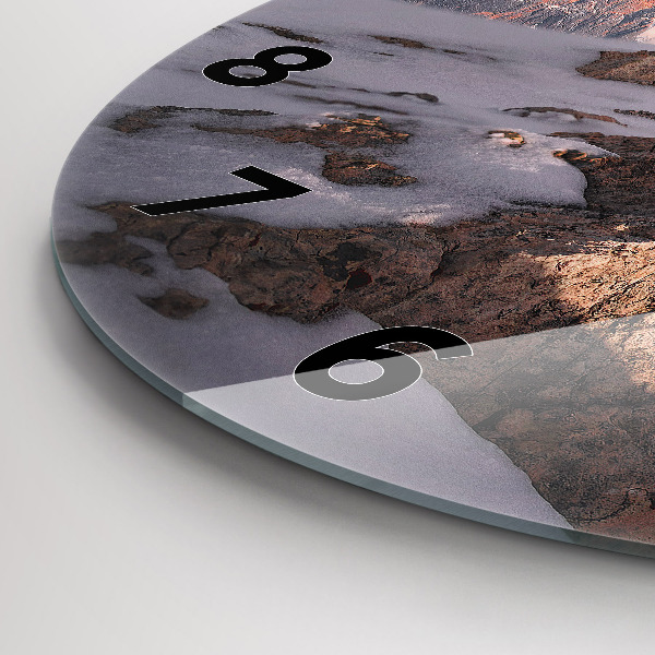 Reloj de pared redondo Montaña cubierta de nieve