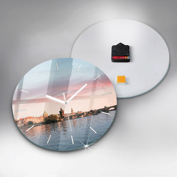 Reloj redondo pared Puente de Carlos en Praga