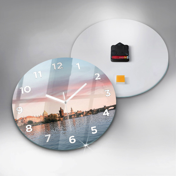 Reloj redondo pared Puente de Carlos en Praga