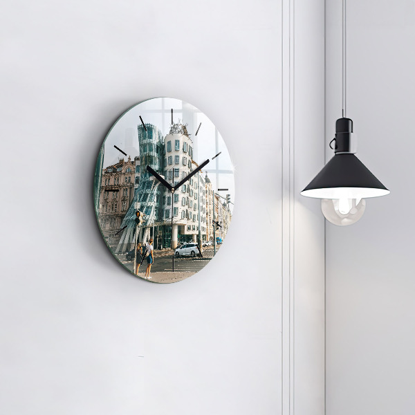 Reloj de cristal redondo Casa danzante Praga