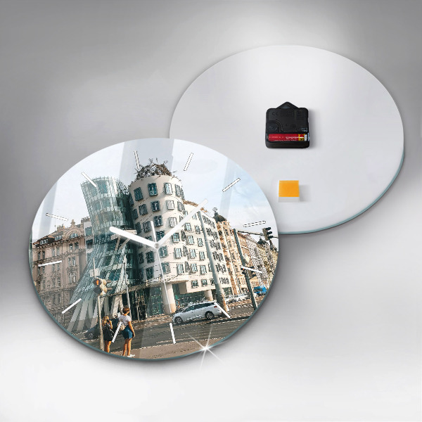 Reloj de cristal redondo Casa danzante Praga