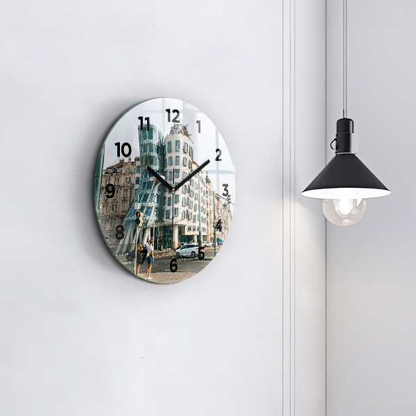 Reloj de cristal redondo Casa danzante Praga