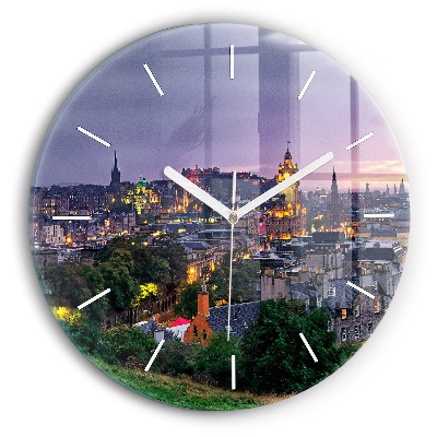 Reloj de pared redondo Edimburgo desde Calton Hill