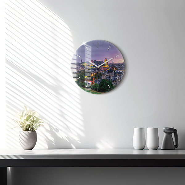Reloj de pared redondo Edimburgo desde Calton Hill