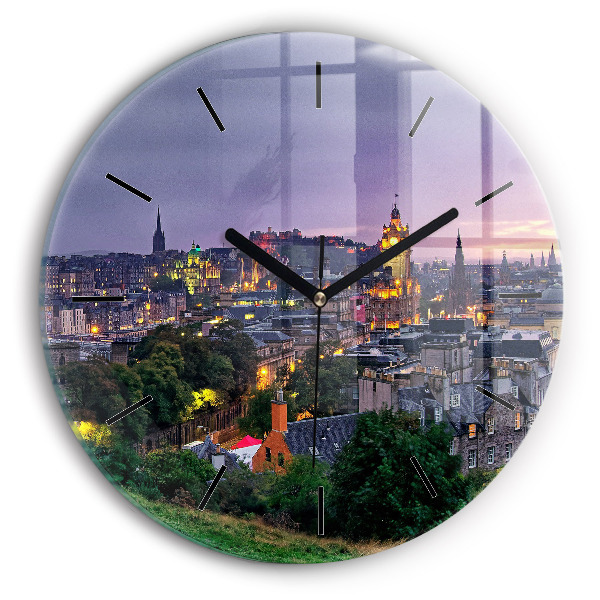 Reloj de pared redondo Edimburgo desde Calton Hill