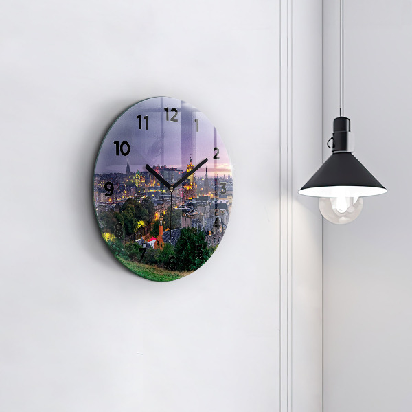Reloj de pared redondo Edimburgo desde Calton Hill
