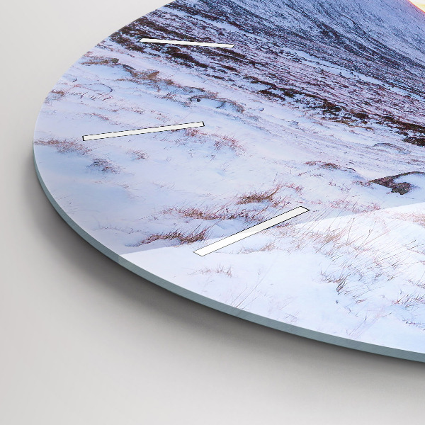 Reloj redondo pared Cabaña en las montañas