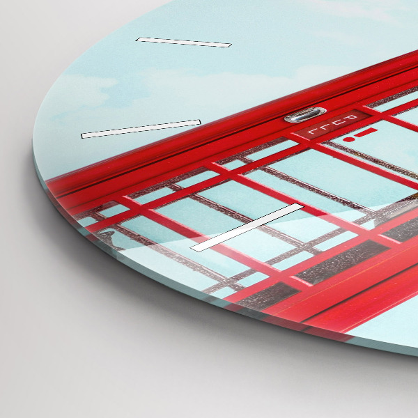 Reloj de pared redondo Cabina telefónica