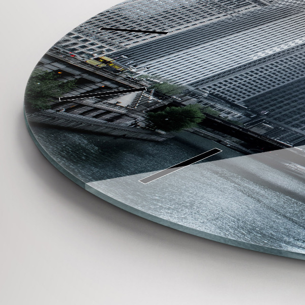 Reloj de pared redondo Barco con vista panorámica de la ciudad