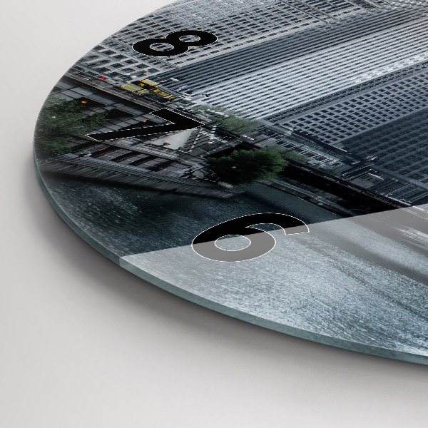 Reloj de pared redondo Barco con vista panorámica de la ciudad