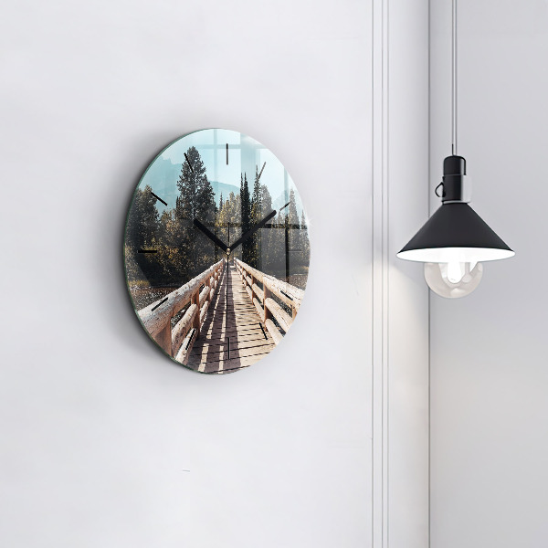 Reloj de cristal redondo Montañas en Yellowstone