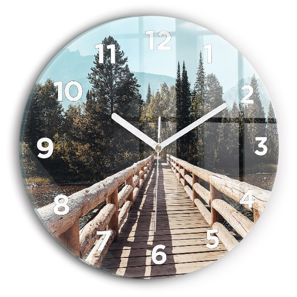 Reloj de cristal redondo Montañas en Yellowstone
